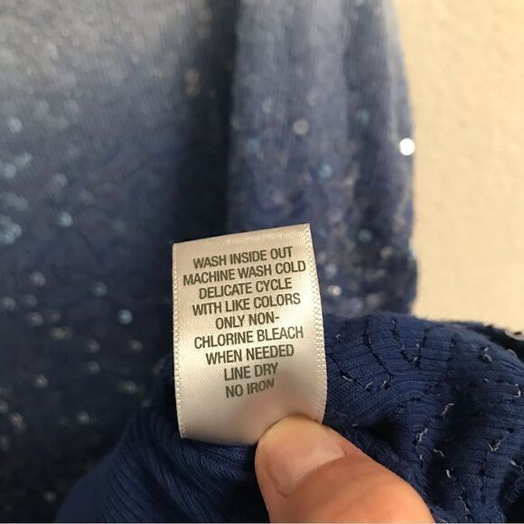 Avenue blue ombre sparkle sequin ribbed tank top 22/24 - Picture 4 of 4